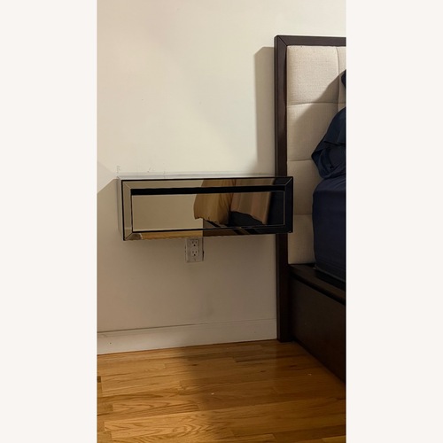 Used CB2 Slice Silver Mirrored Glass Side Table for sale on AptDeco