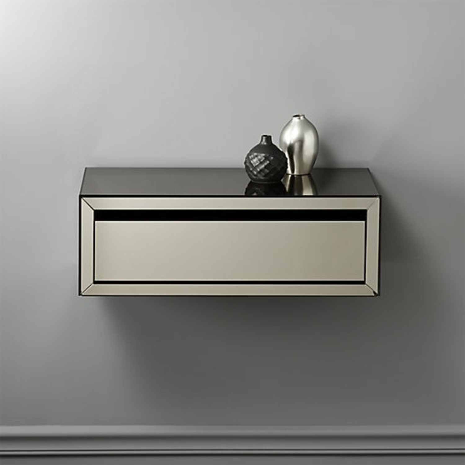 CB2 Slice Silver Mirrored Glass Side Table - image-0