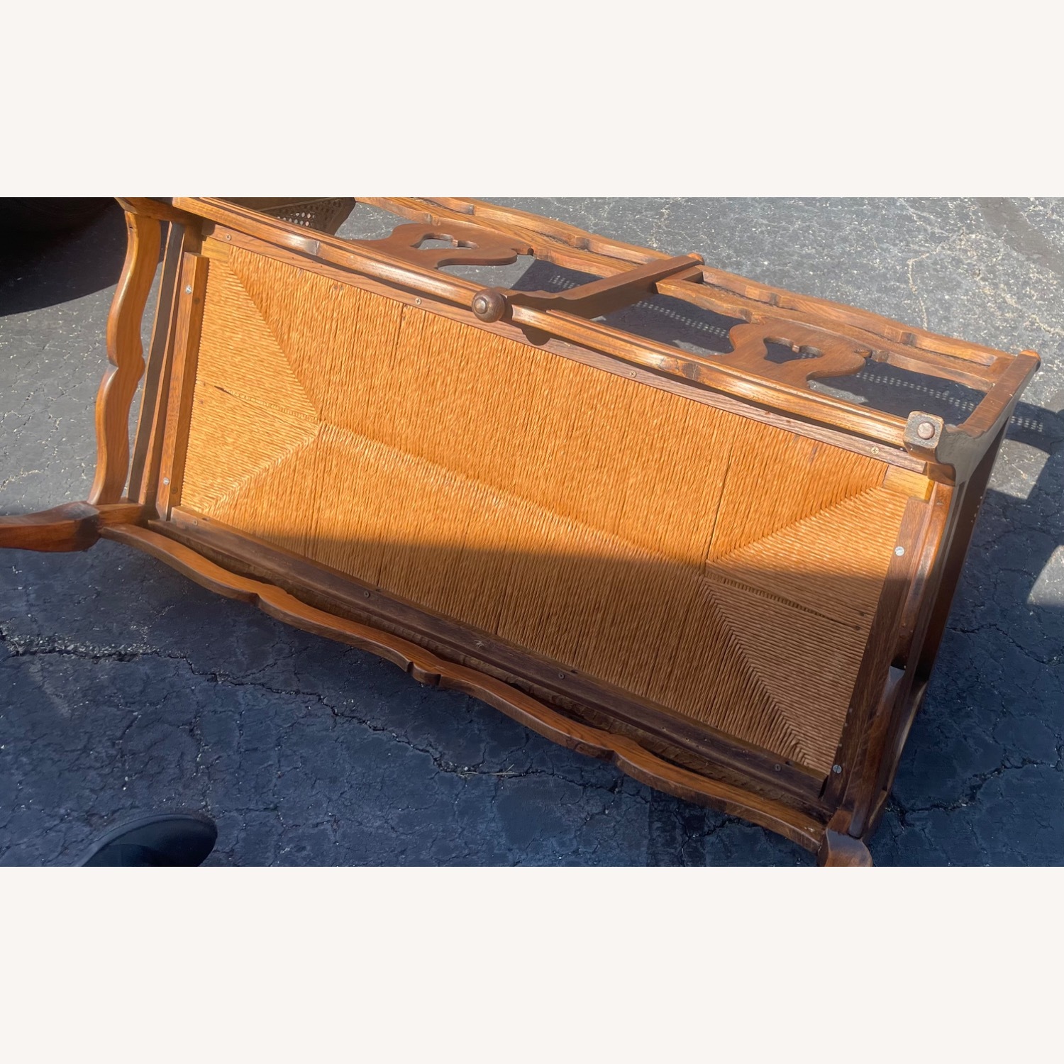 Vintage/Antique Finds Dark Brown Wood Bench - image-6