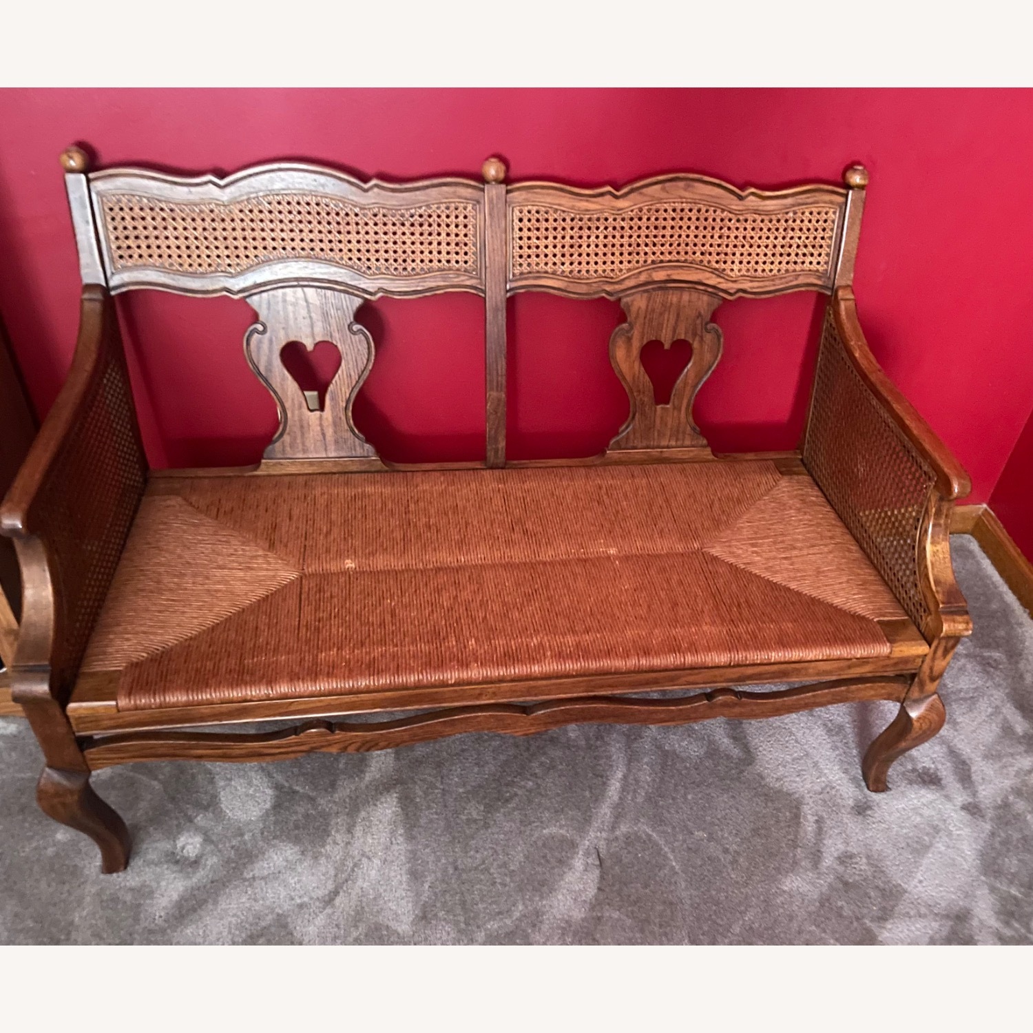 Vintage/Antique Finds Dark Brown Wood Bench - image-2