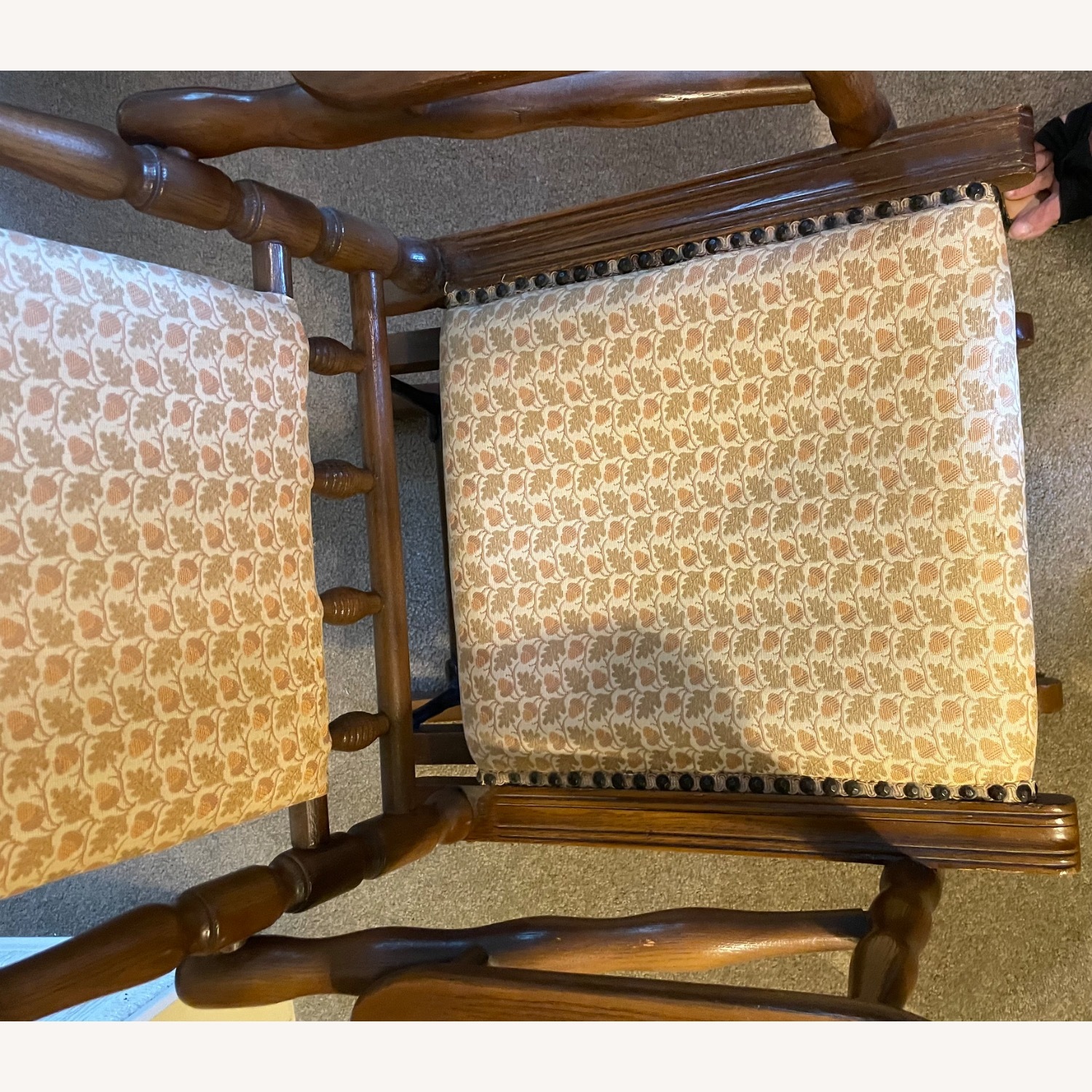 Vintage/Antique Dark Brown Wood Accent Chair - image-6