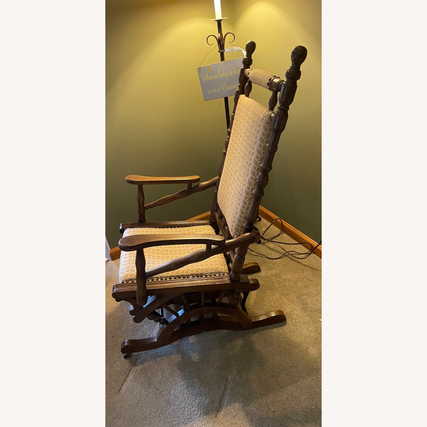 Vintage/Antique Dark Brown Wood Accent Chair - image-4