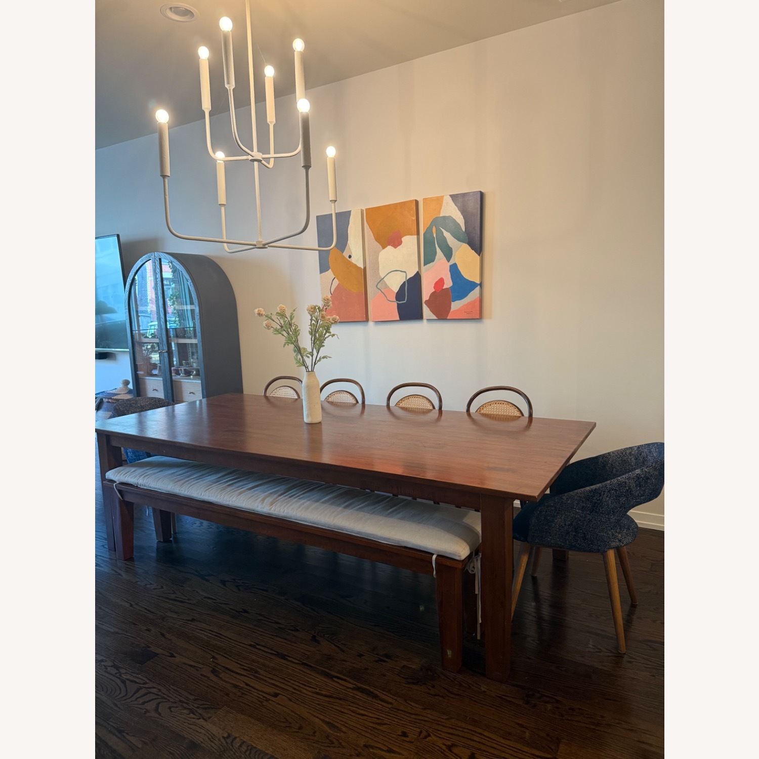 Crate & Barrel Dining Table with Modern Seating - image-2