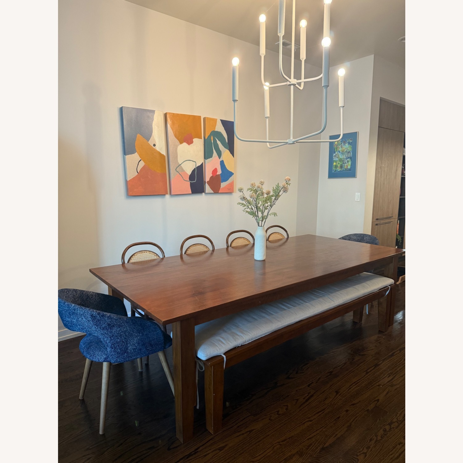 Crate & Barrel Dining Table with Modern Seating - image-1