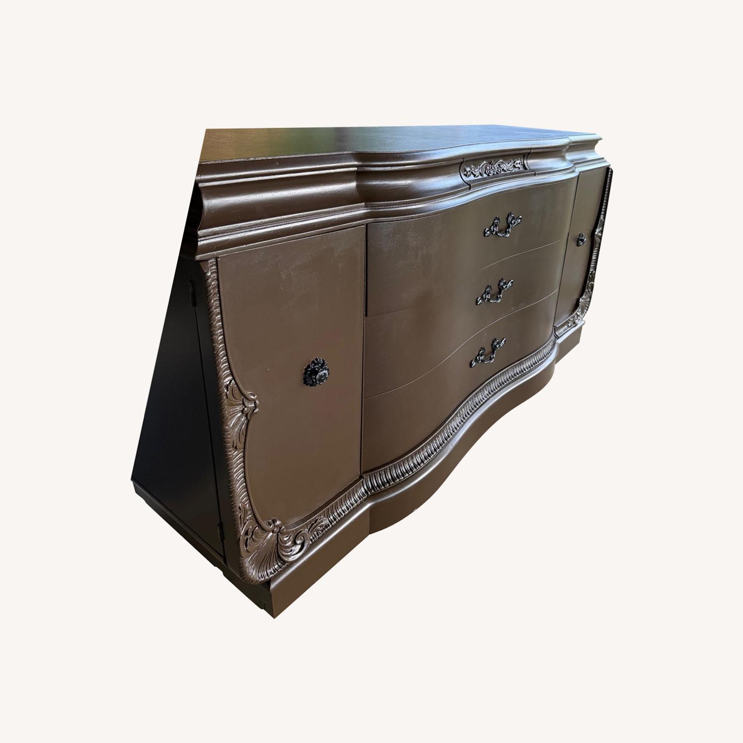 Dark Brown Wood Dresser - image-0