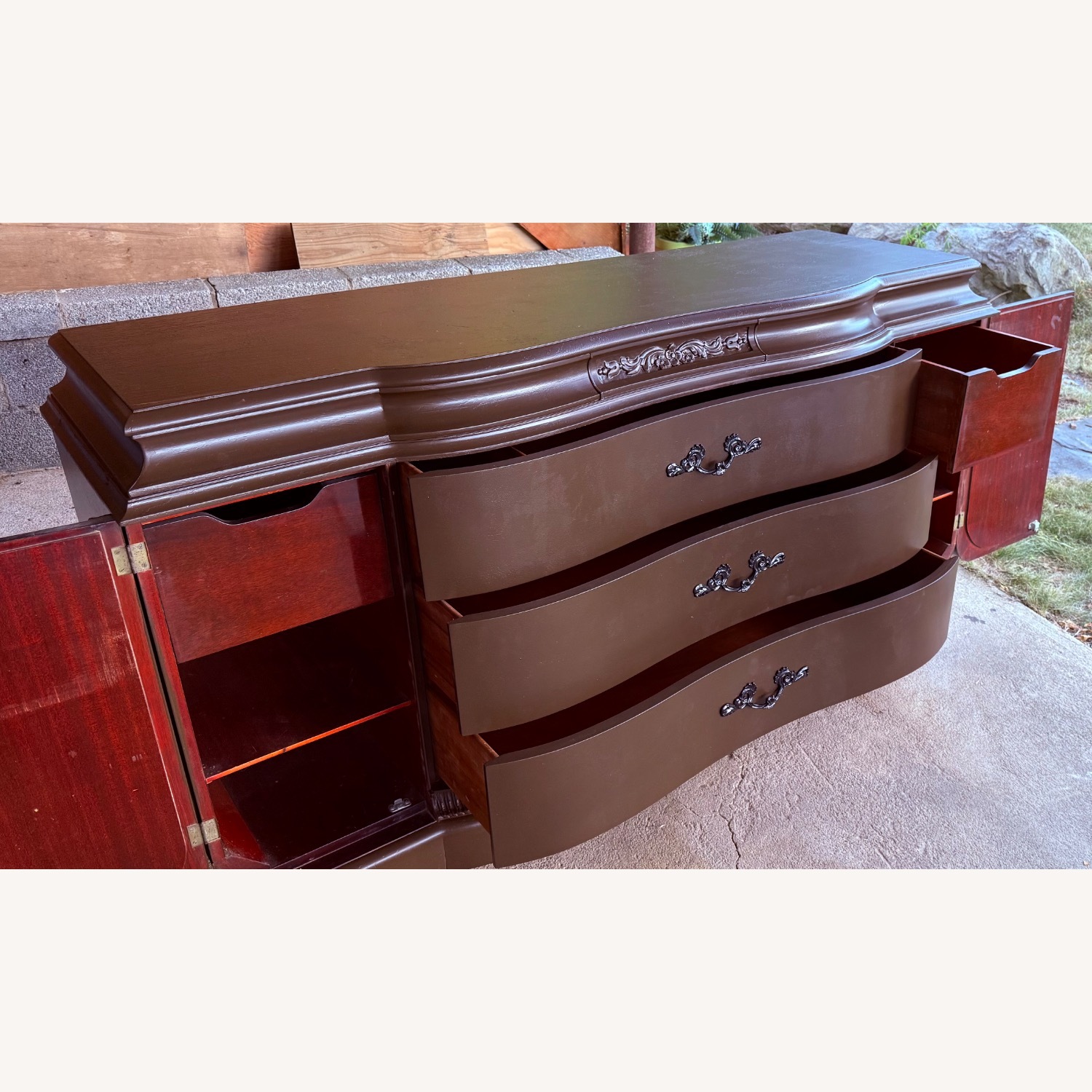 Dark Brown Wood Dresser - image-3
