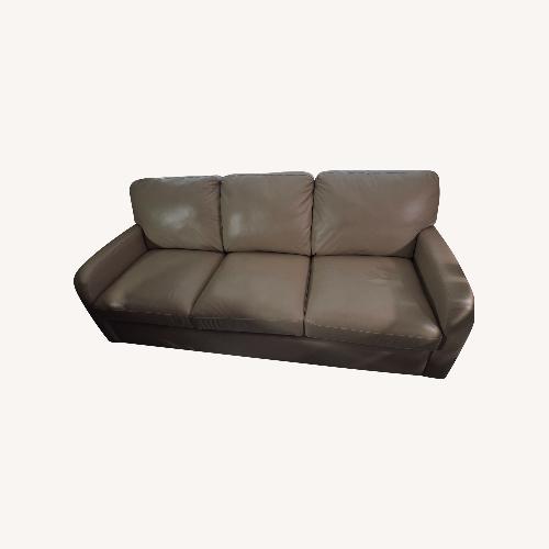 Used Light Brown Leather Sleeper Sofa for sale on AptDeco