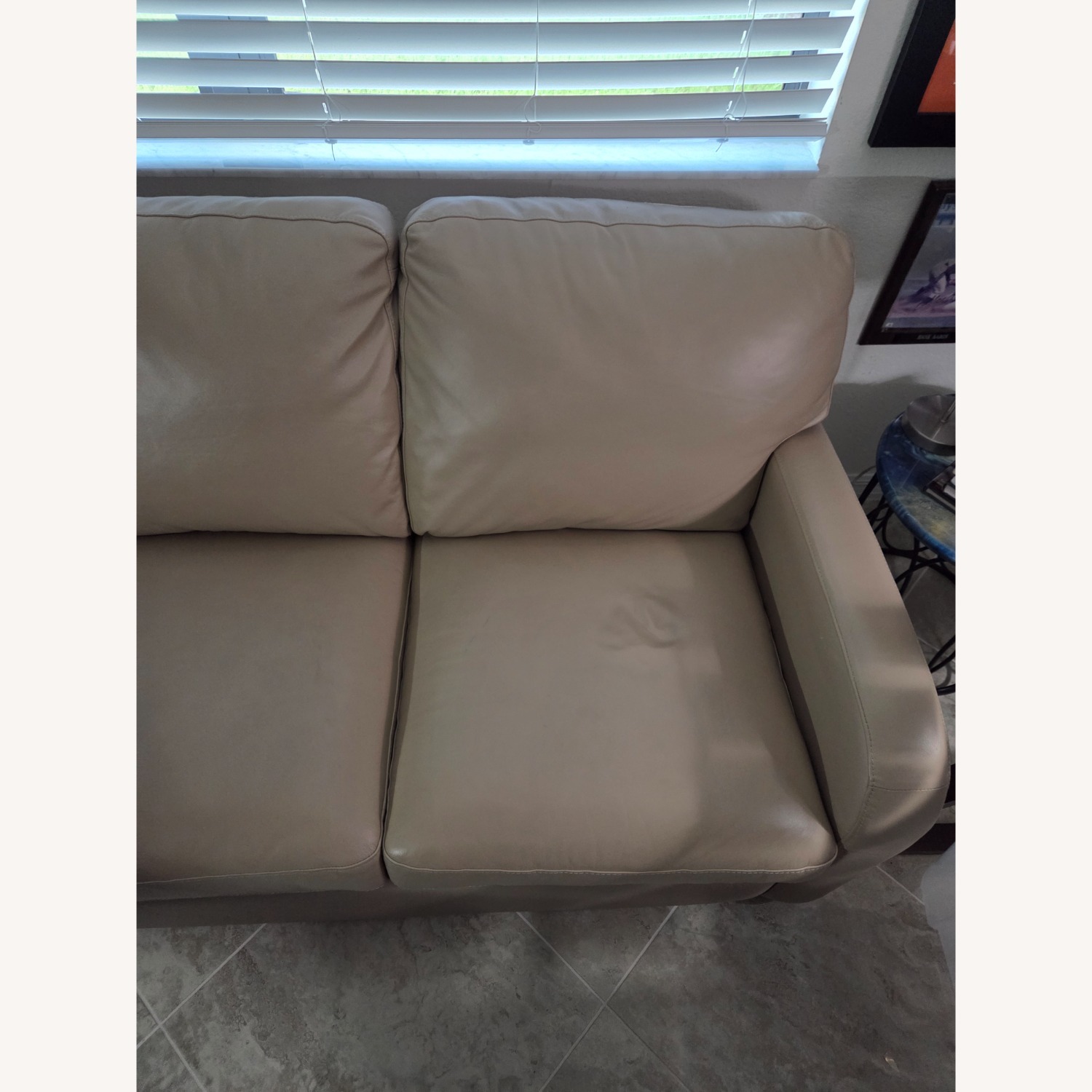 Light Brown Leather Sleeper Sofa - image-2