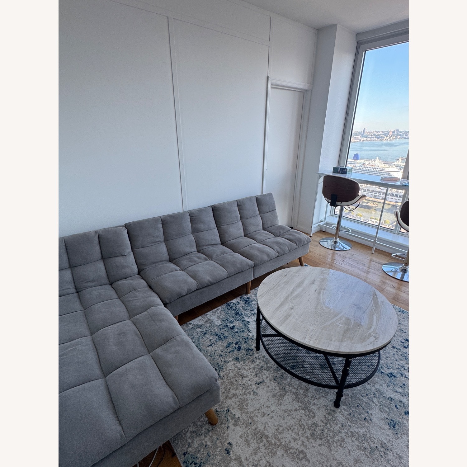 Joriann 98" Wide Reversible Sofa Bed & Chaise Sectional - image-1