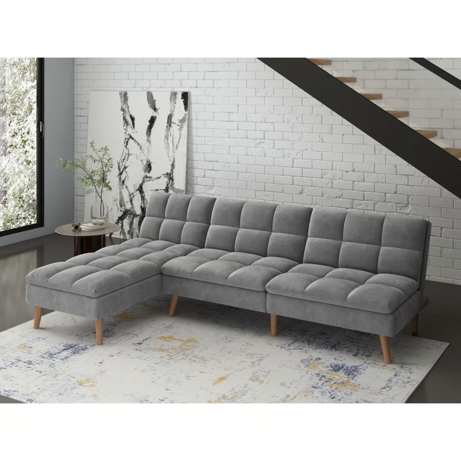 Joriann 98" Wide Reversible Sofa Bed & Chaise Sectional - image-4