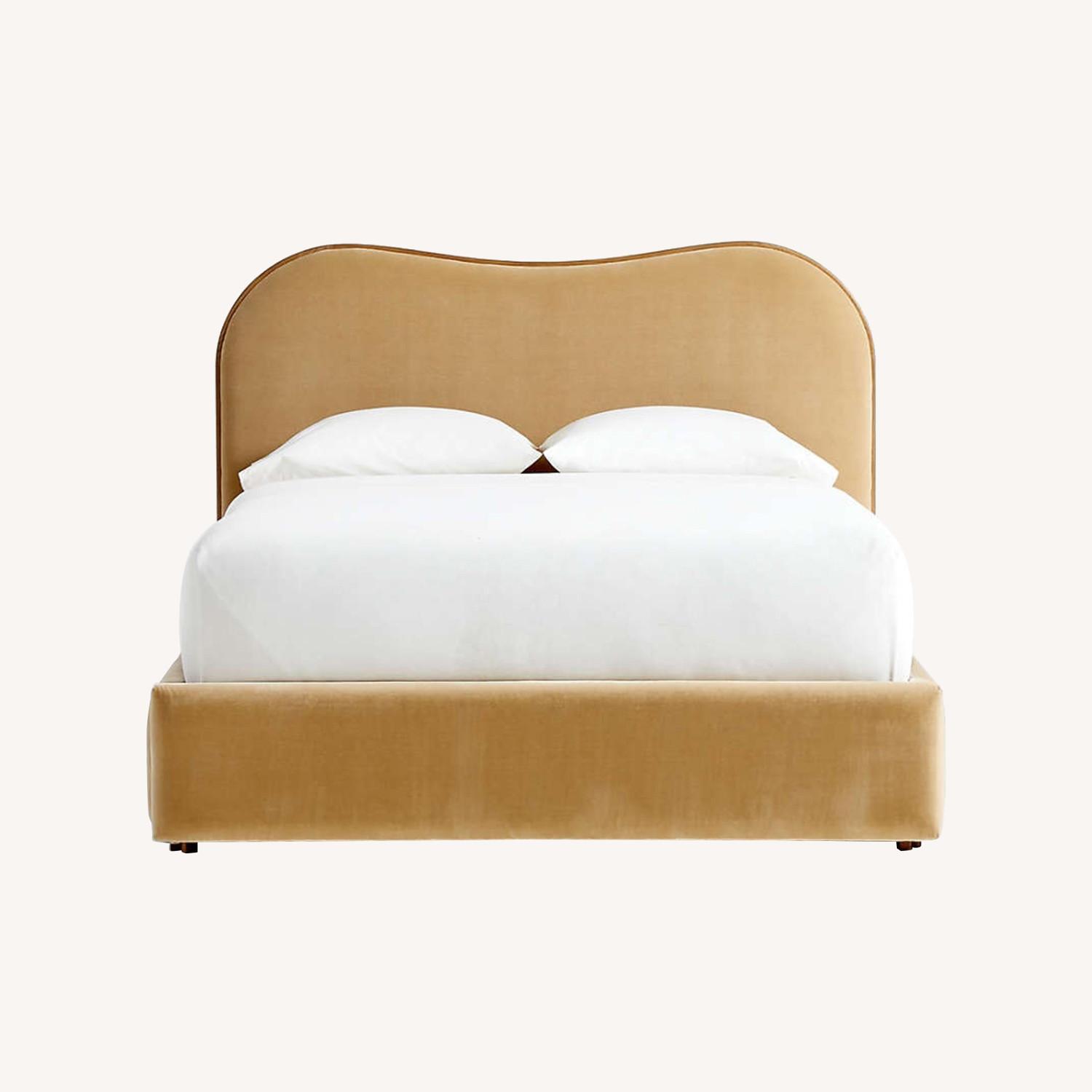 Crate & Barrell Upholstered Storage Bed - image-0