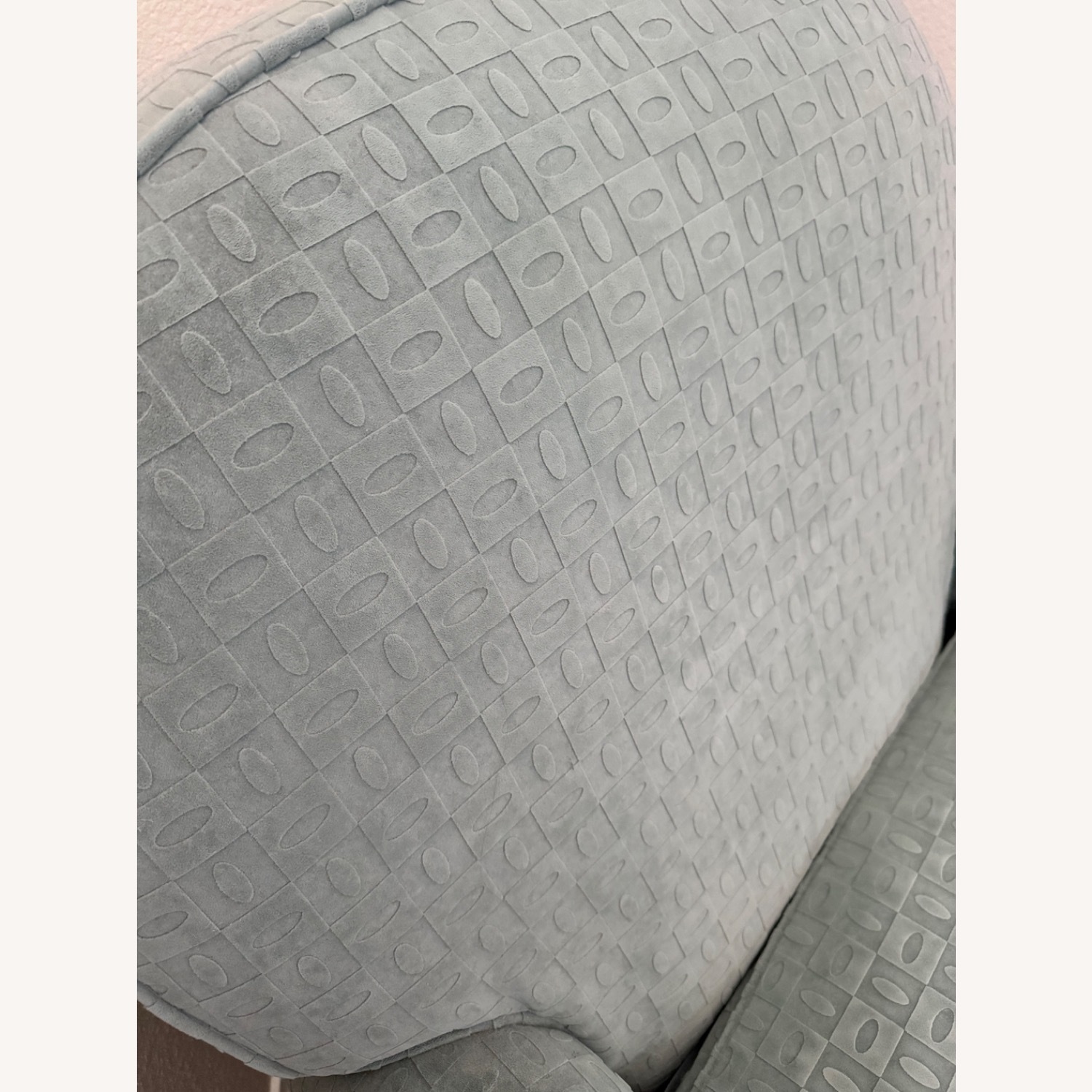 Blue Fabric Swivel Glidder with Ottoman - image-3