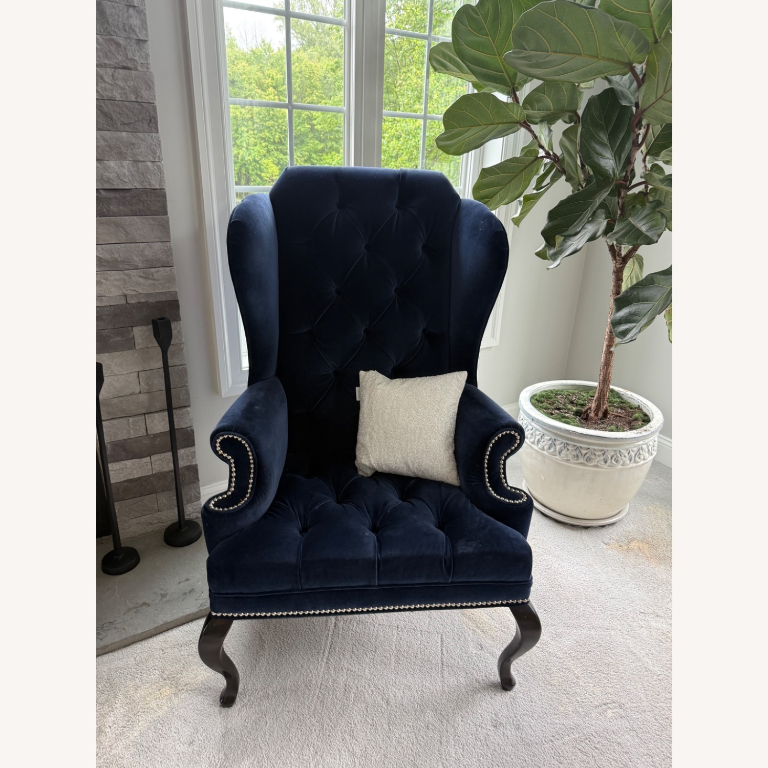 ModShop Blue Velvet Armchair - image-1