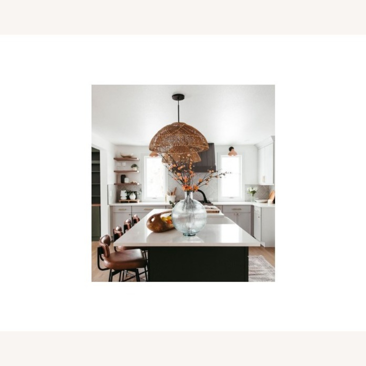 West Elm Wicker Dome Pendant (28") - image-2