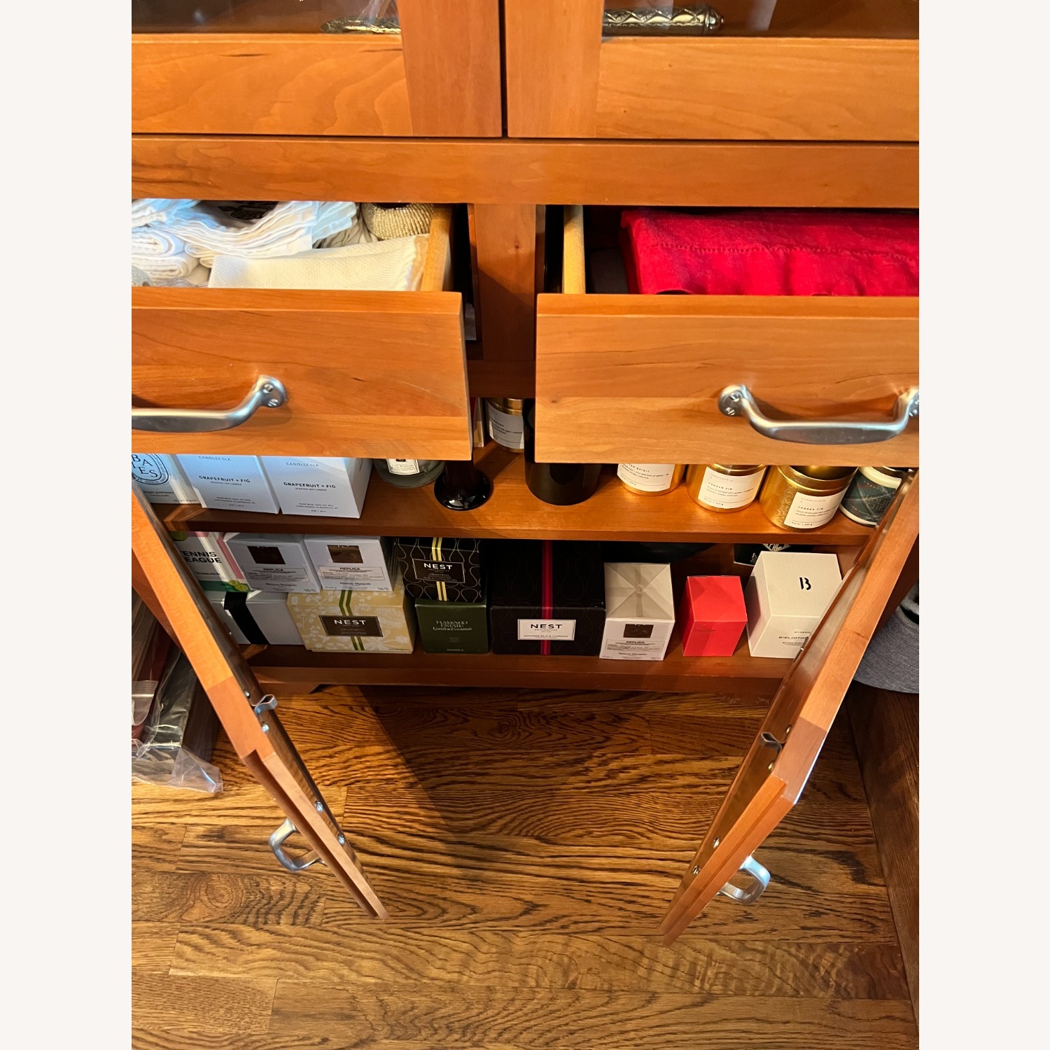 Arhaus Italian Cherry Wood Dining Display Cabinet  - image-4