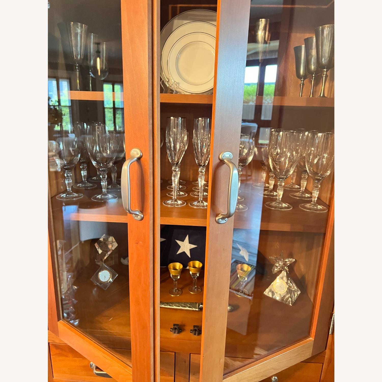 Arhaus Italian Cherry Wood Dining Display Cabinet  - image-5