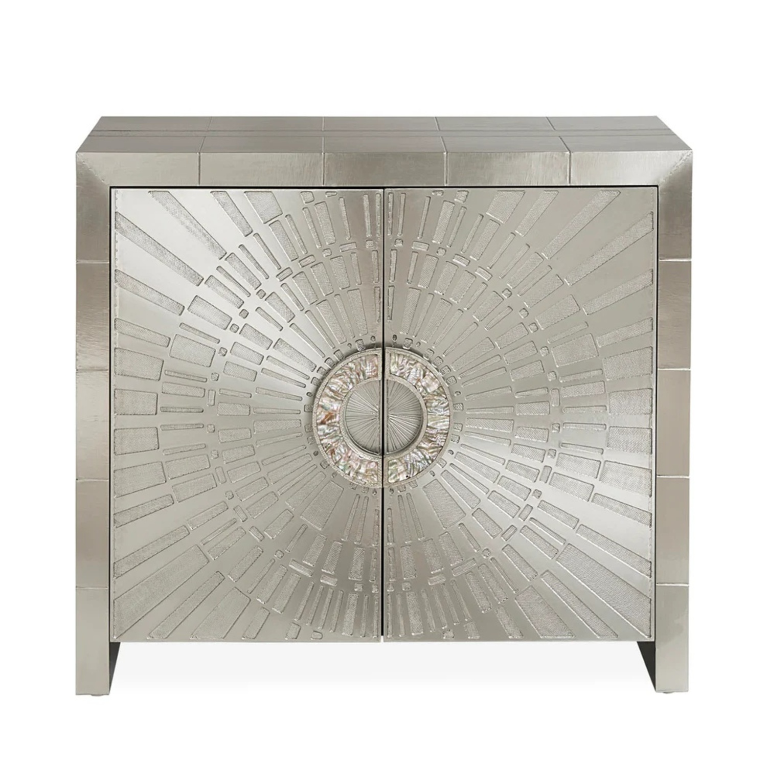 Jonathan Adler Talitha Silver Metal Armoire - image-5