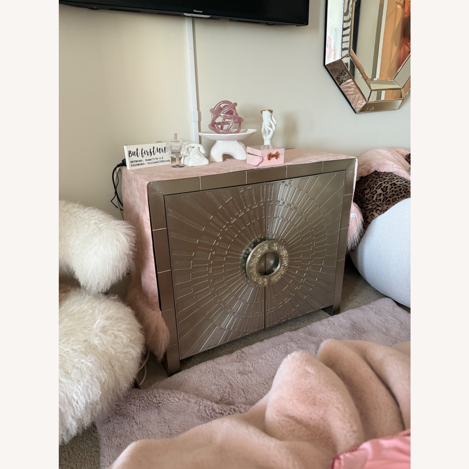 Jonathan Adler Talitha Silver Metal Armoire - image-3