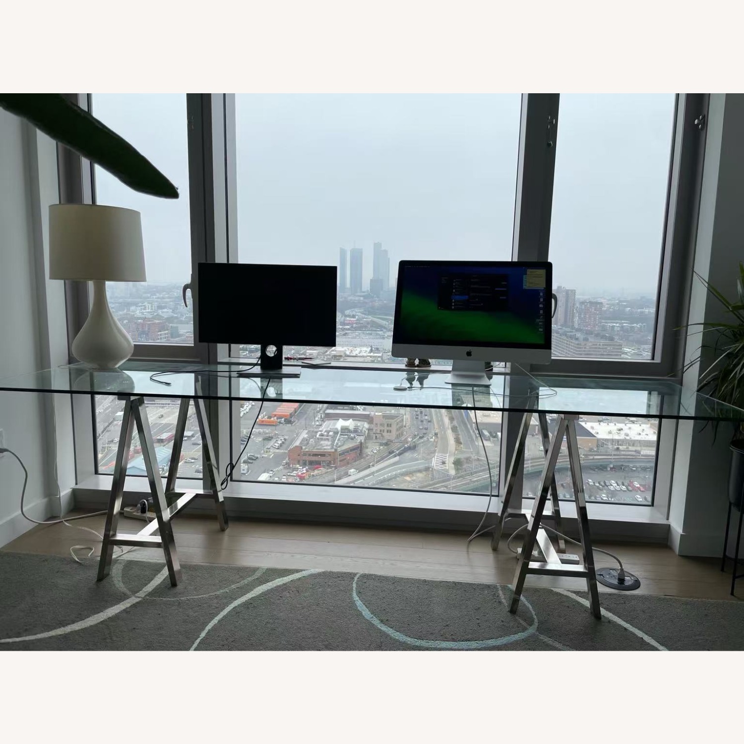 Customized Glass Table Transparent Glass Desk - image-2