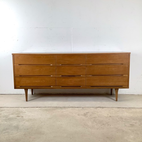 Used Mid-Century Nine Drawer Walnut Dresser for sale on AptDeco
