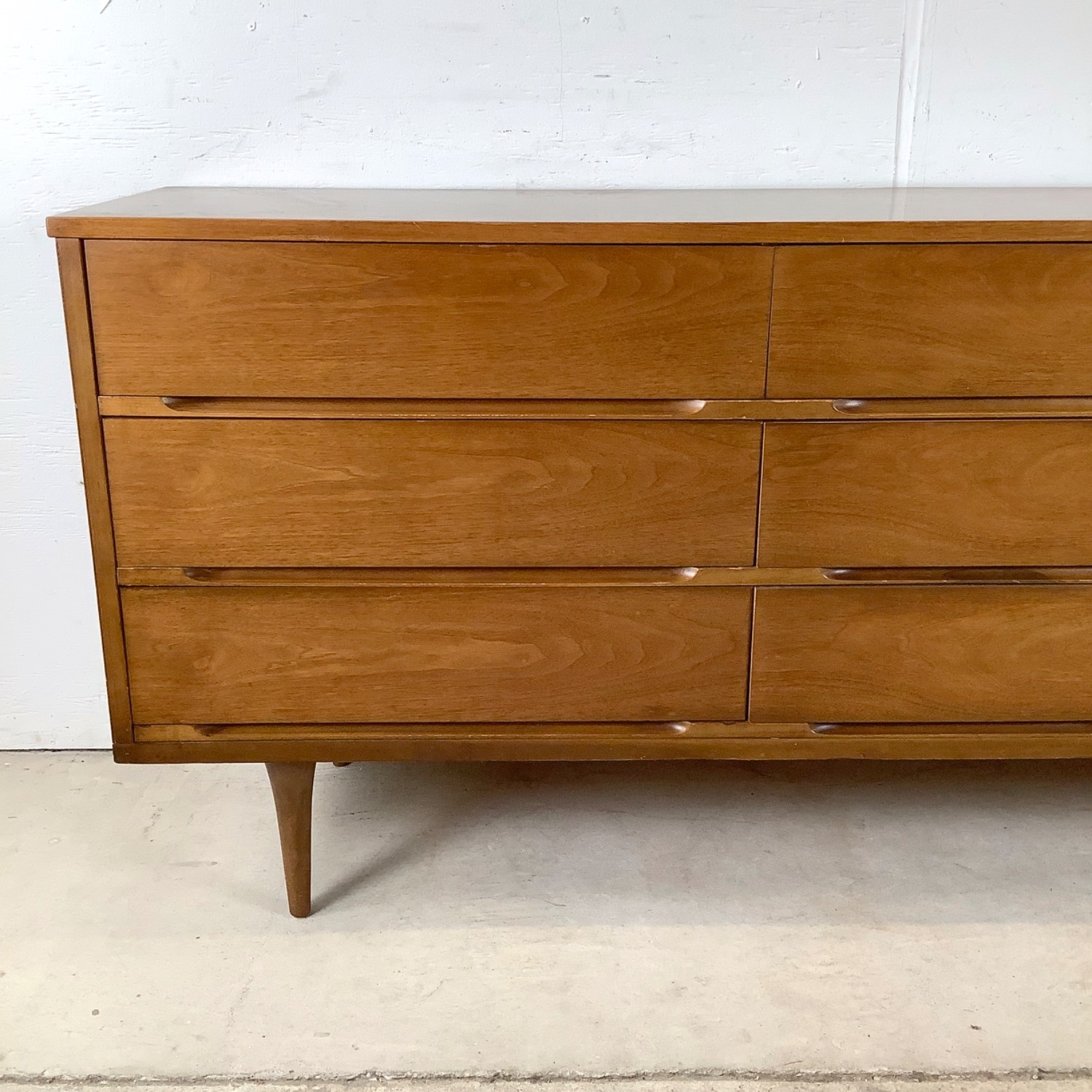 Mid-Century Nine Drawer Walnut Dresser - image-2