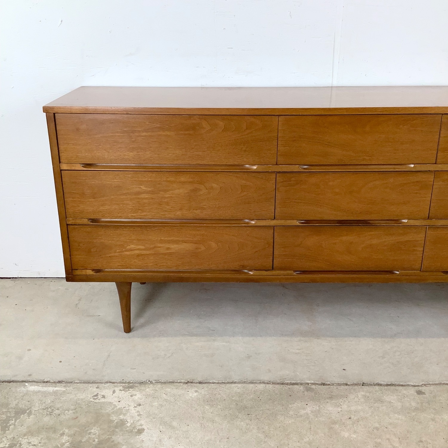 Mid-Century Nine Drawer Walnut Dresser - image-15