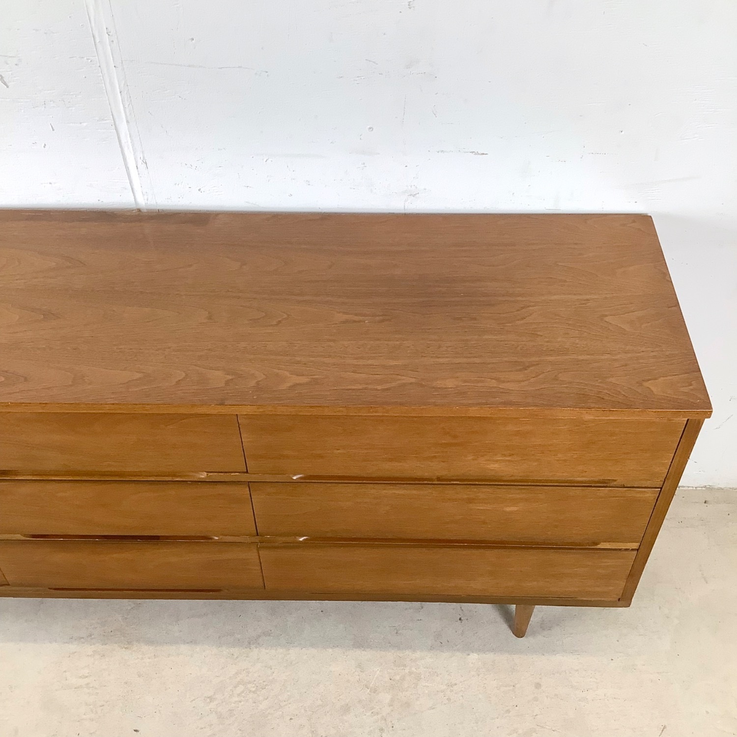 Mid-Century Nine Drawer Walnut Dresser - image-5