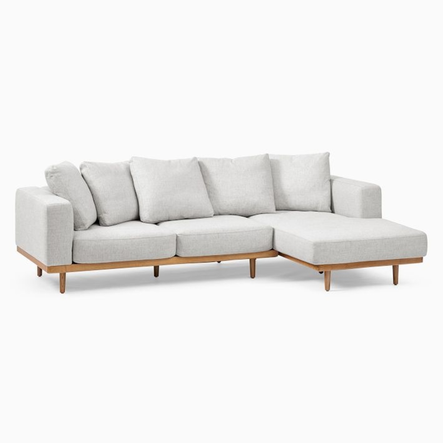 West Elm Newport Silver Linen 2 Piece Sectional - image-0