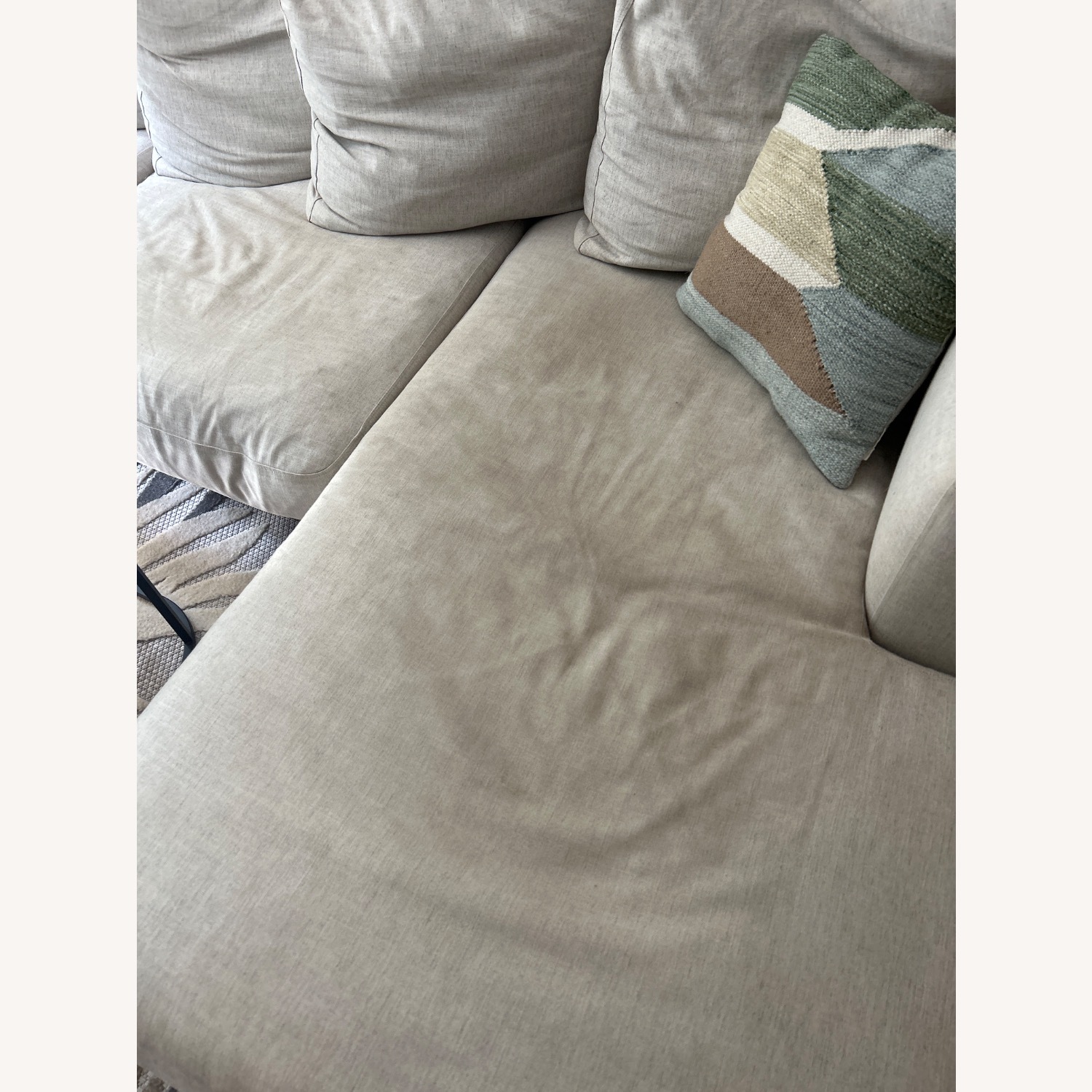 West Elm Newport Silver Linen 2 Piece Sectional - image-4