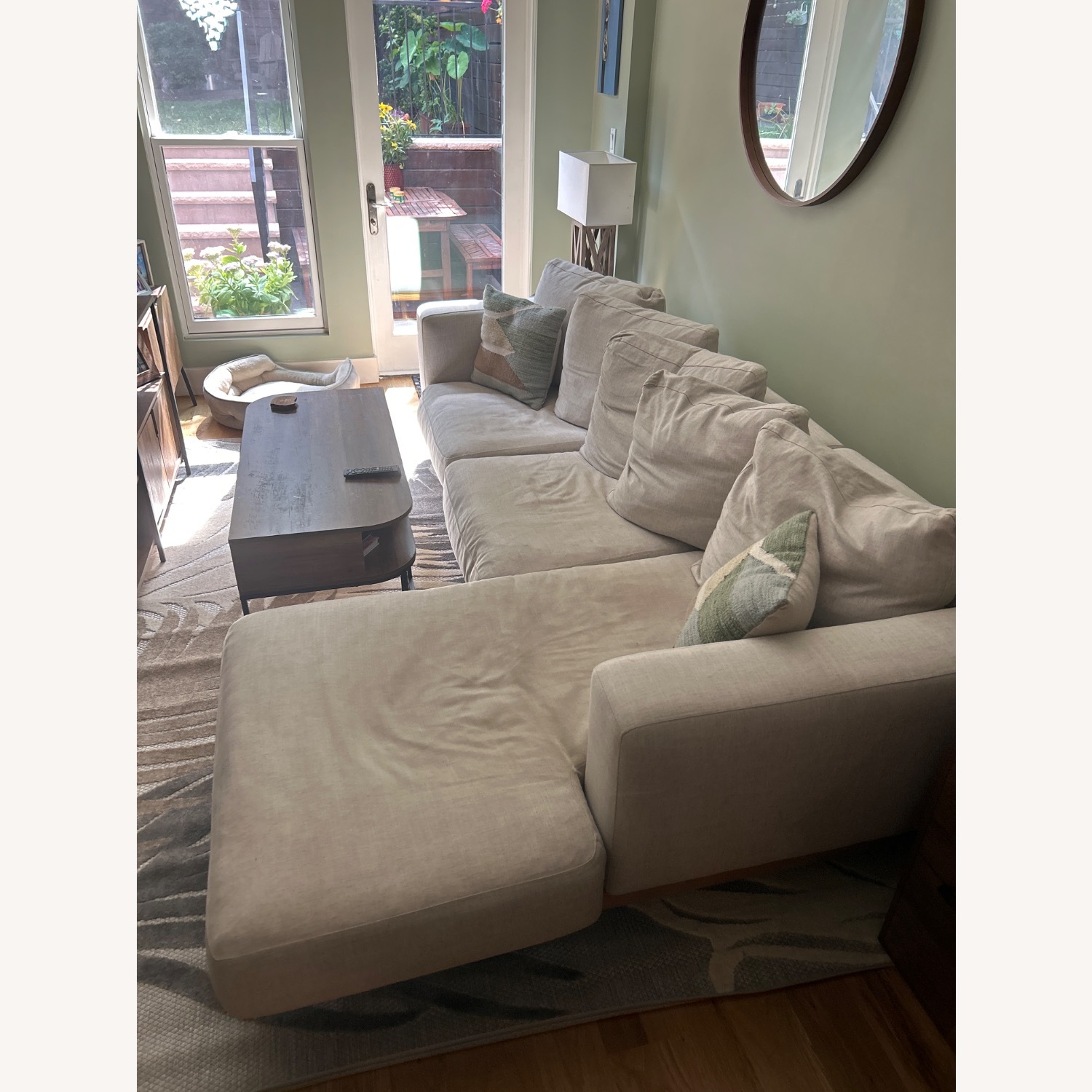 West Elm Newport Silver Linen 2 Piece Sectional - image-5