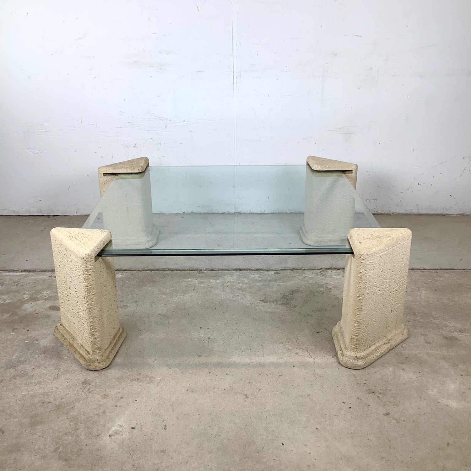 Vintage Modern Glass Top Coffee Table - image-3