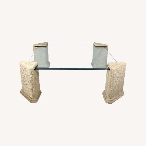 Used Vintage Modern Glass Top Coffee Table for sale on AptDeco