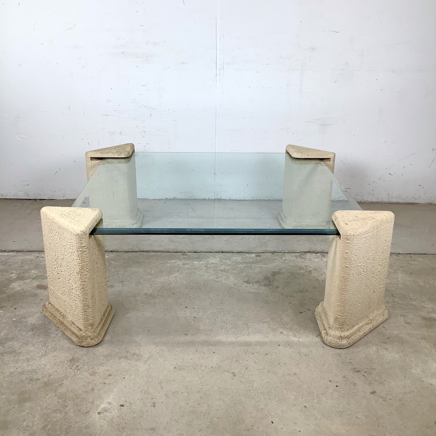 Vintage Modern Glass Top Coffee Table - image-2