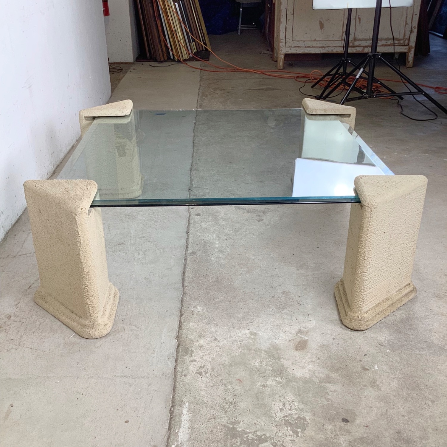 Vintage Modern Glass Top Coffee Table - image-6