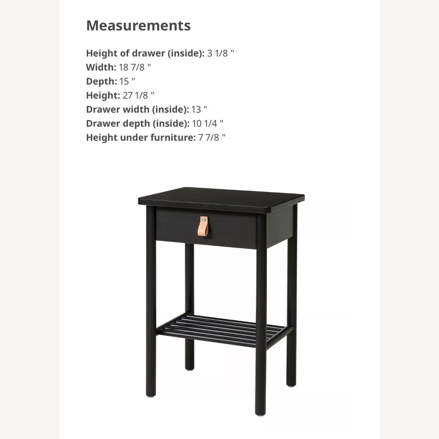 IKEA BJÖRKSNÄS Black Nightstands - image-3