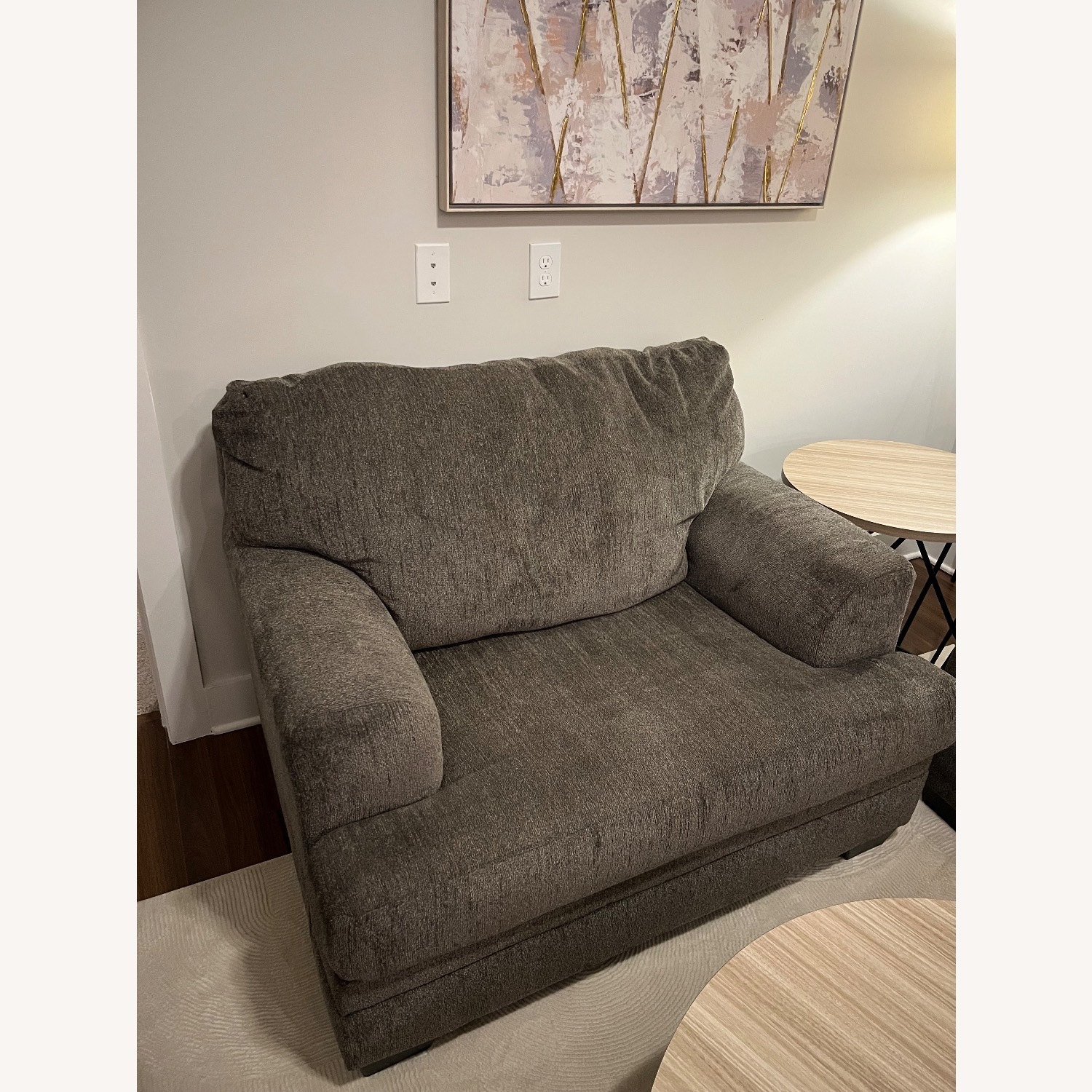 Ashley Furniture Dark Gray Fabric Chaise Lounge - image-3