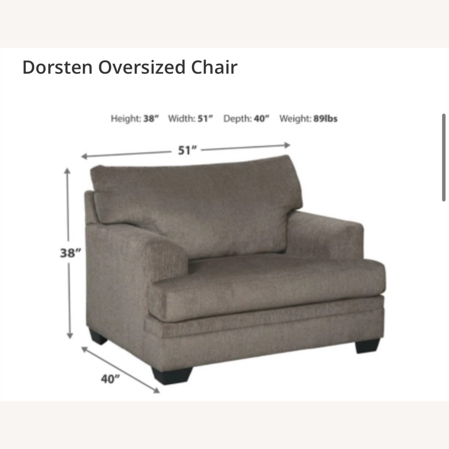 Ashley Furniture Dark Gray Fabric Chaise Lounge - image-5