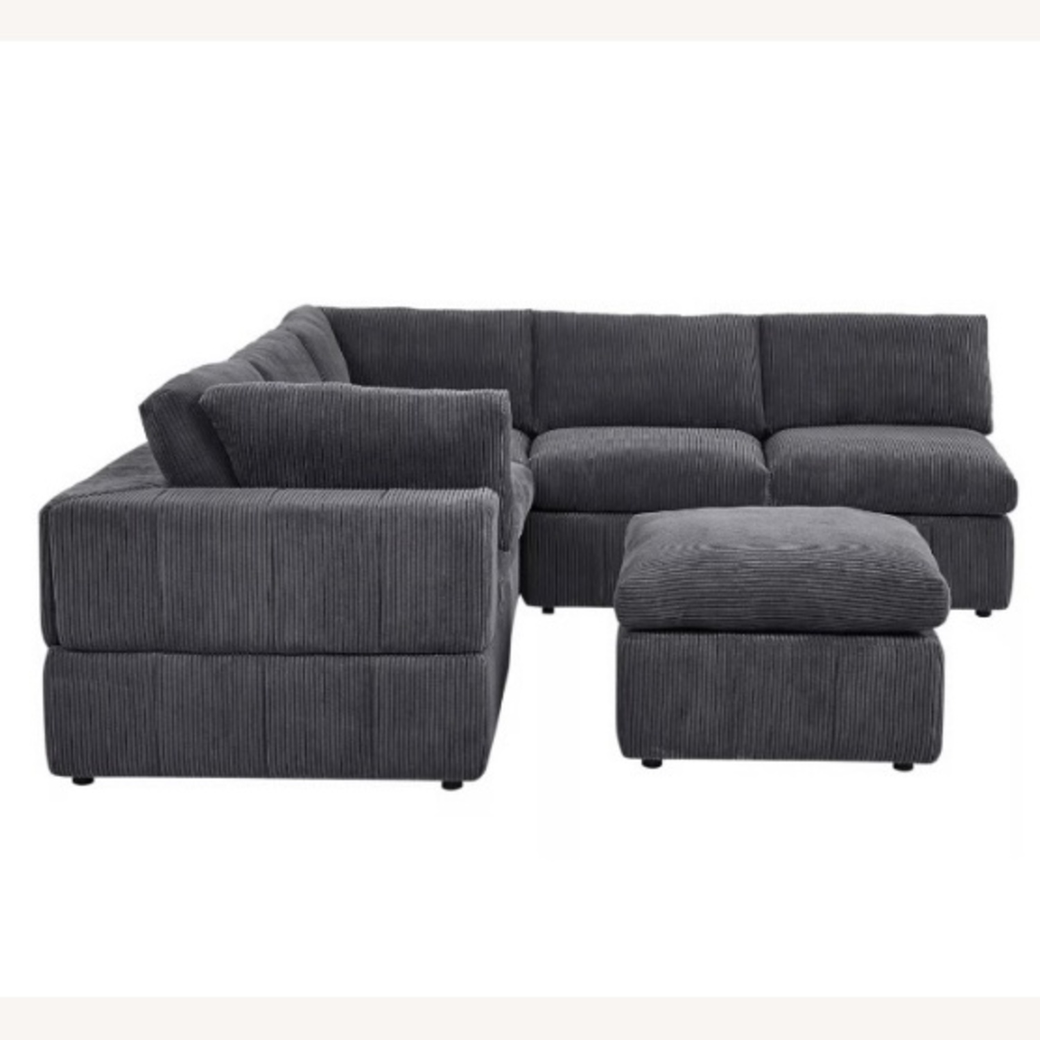 Dark Gray Polyurethane 3+ Piece Sectional - AptDeco