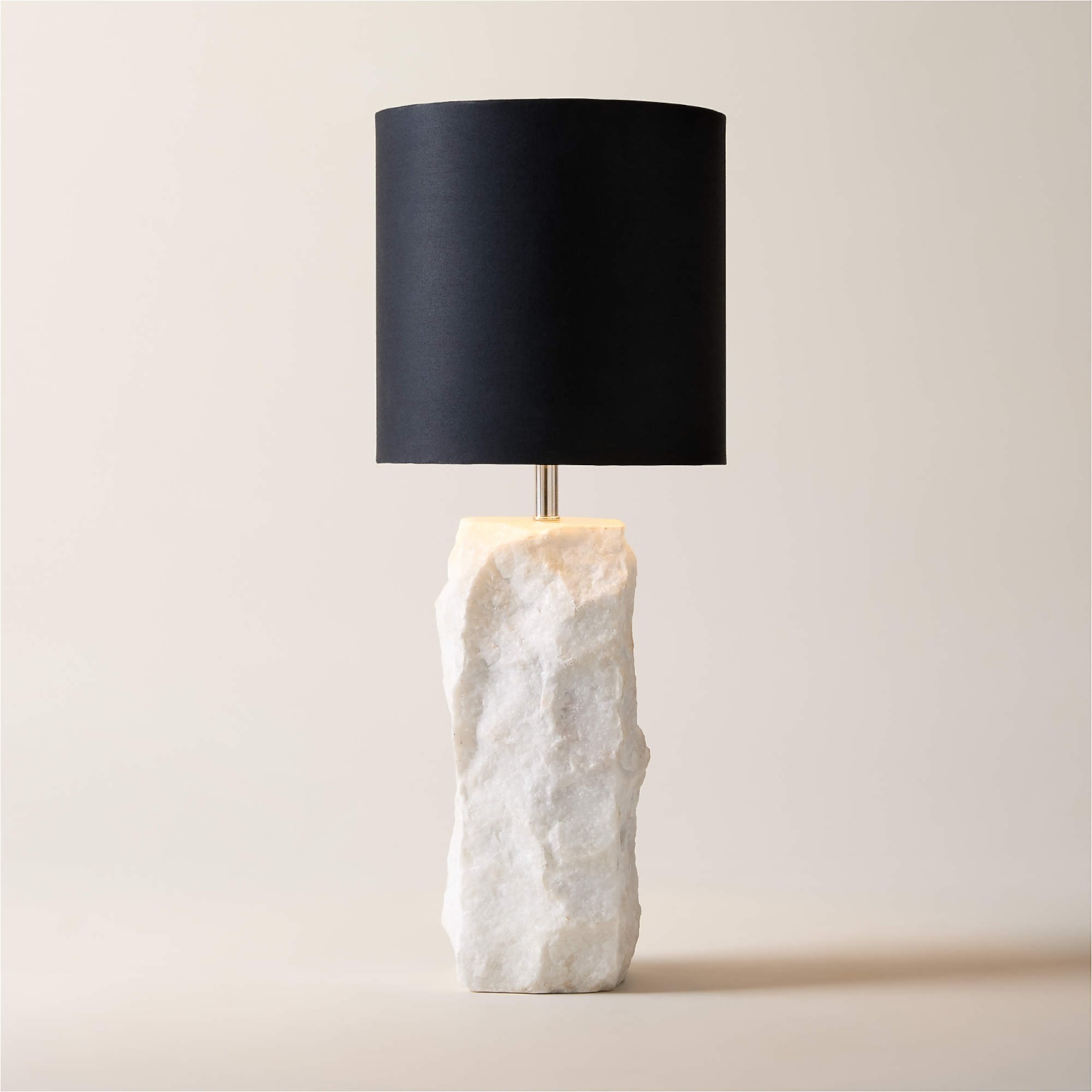CB2 Raw Marble Table Lamp White Marble Table Lamp - image-4