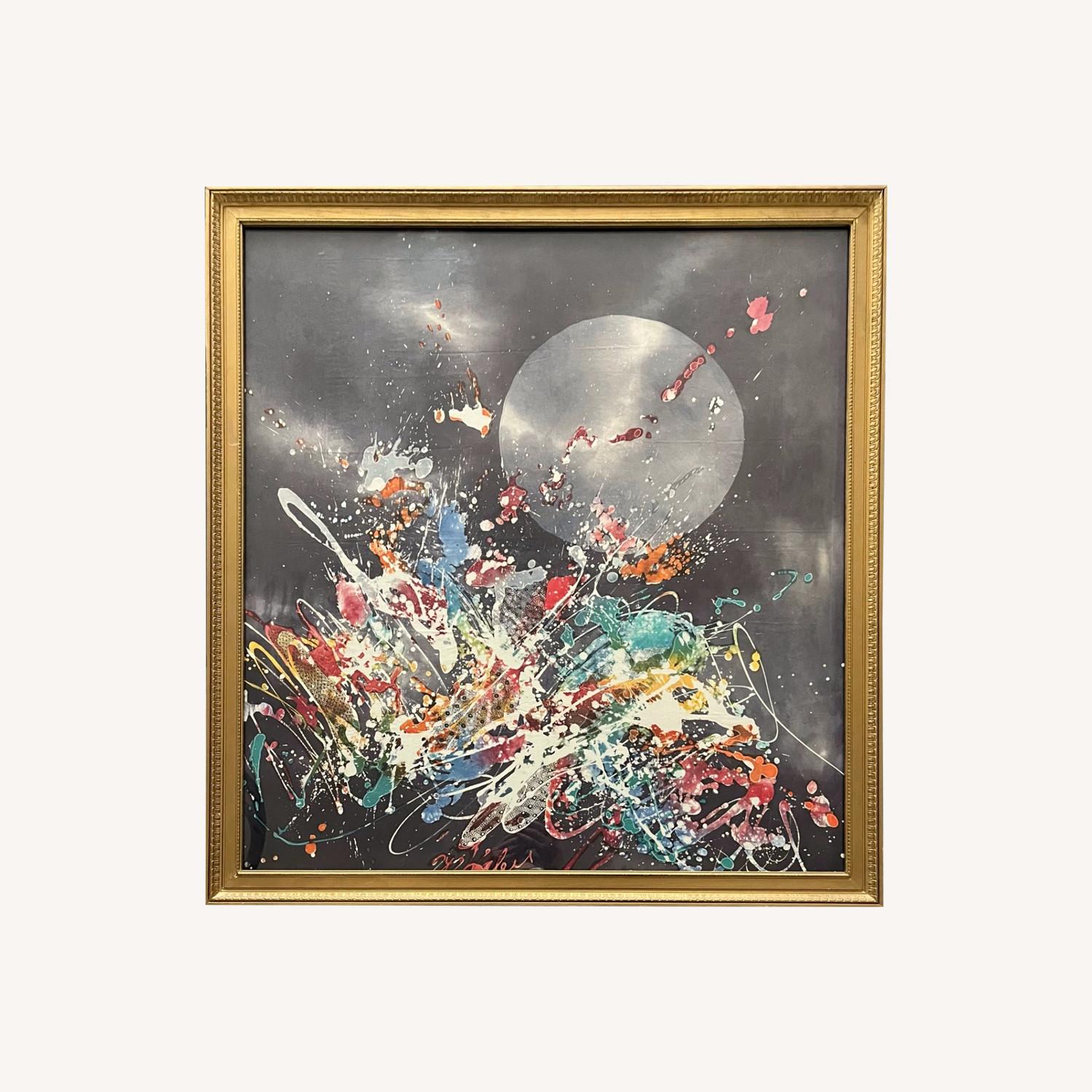 Vintage Abstract Silkscreen Textile Print - image-0