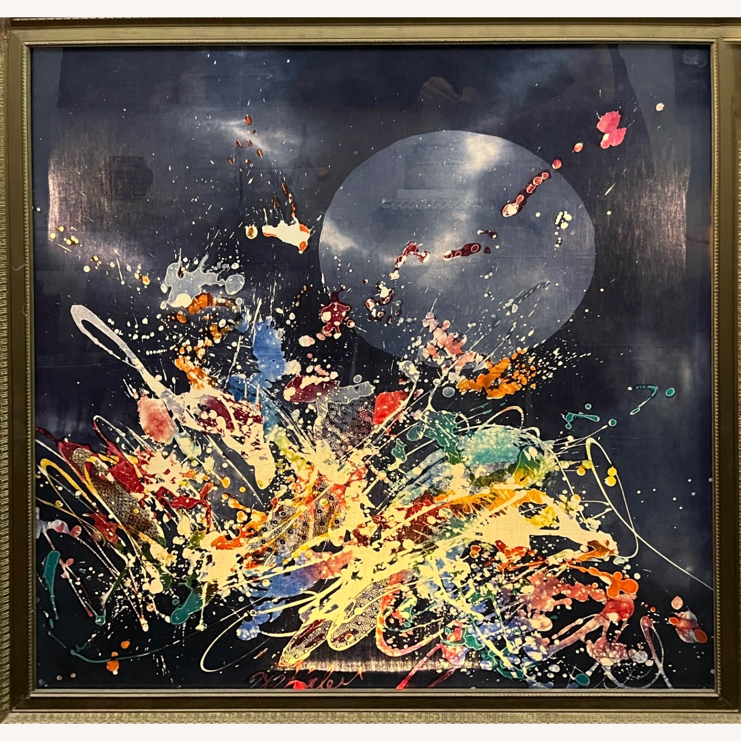 Vintage Abstract Silkscreen Textile Print - image-2