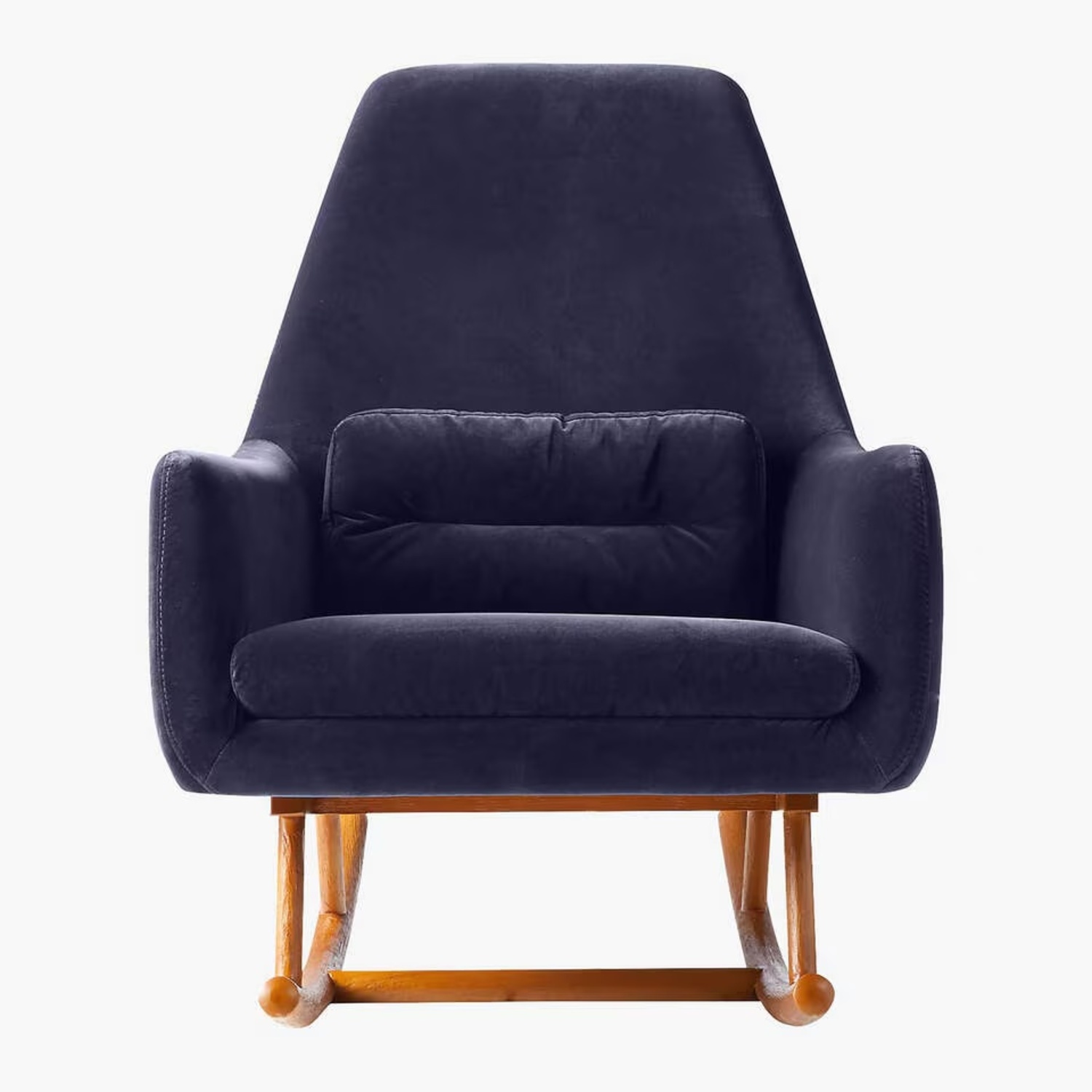 CB2 Saic Quantam Rocking Blue Velvet Armchair - image-4