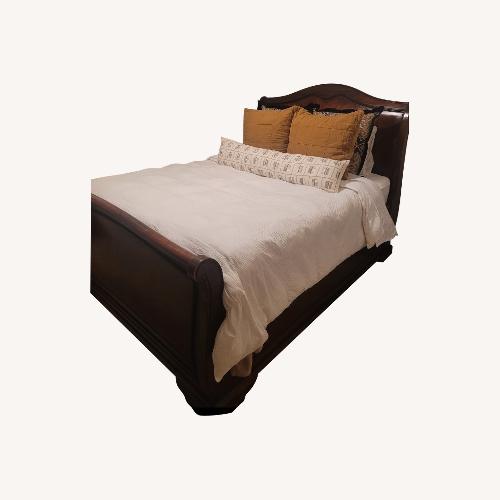 Used Dark Brown Queen Sleigh Bed for sale on AptDeco