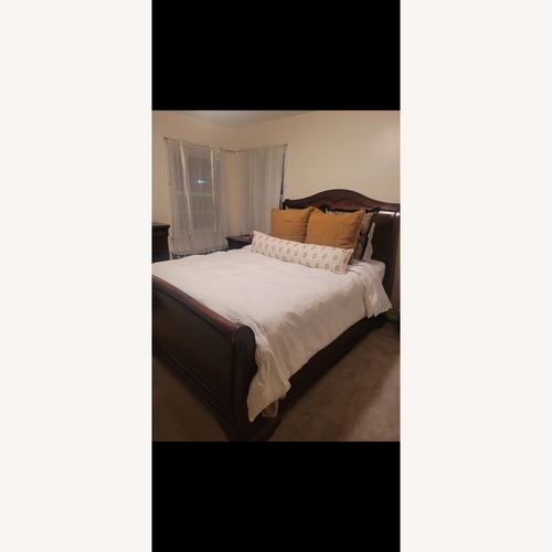 Used Dark Brown Queen Sleigh Bed for sale on AptDeco