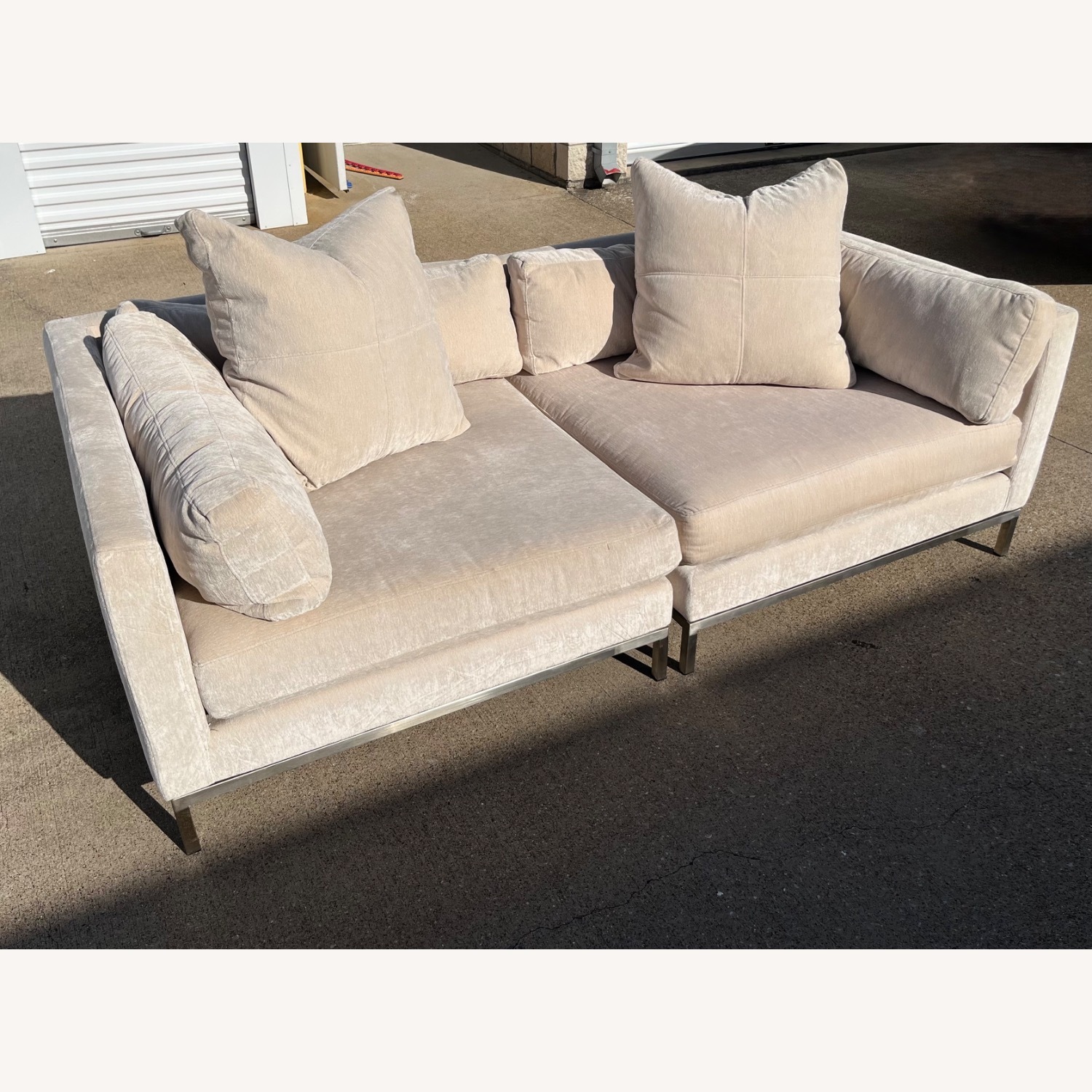 Z Gallerie Ventura Natural Fabric 2 Piece Sectional - image-4