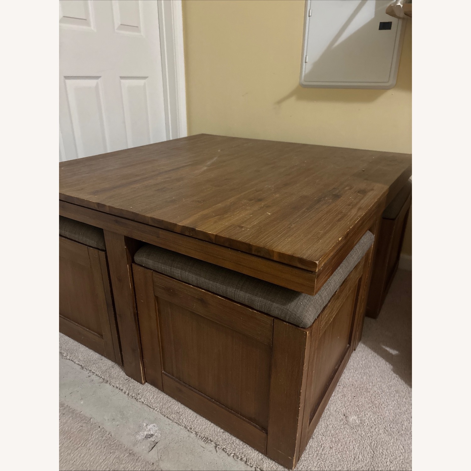 Dark Brown Wood Coffee Table - image-1