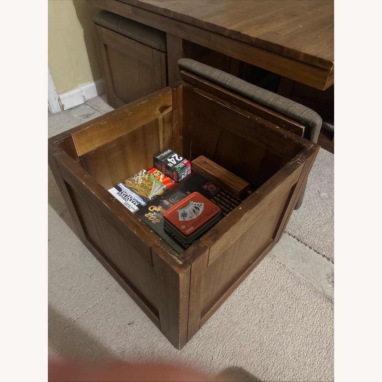 Dark Brown Wood Coffee Table - image-4