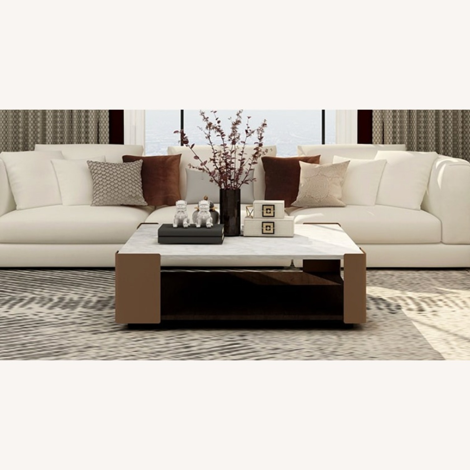Camerich Rubix Table White Marble Coffee Table - image-1
