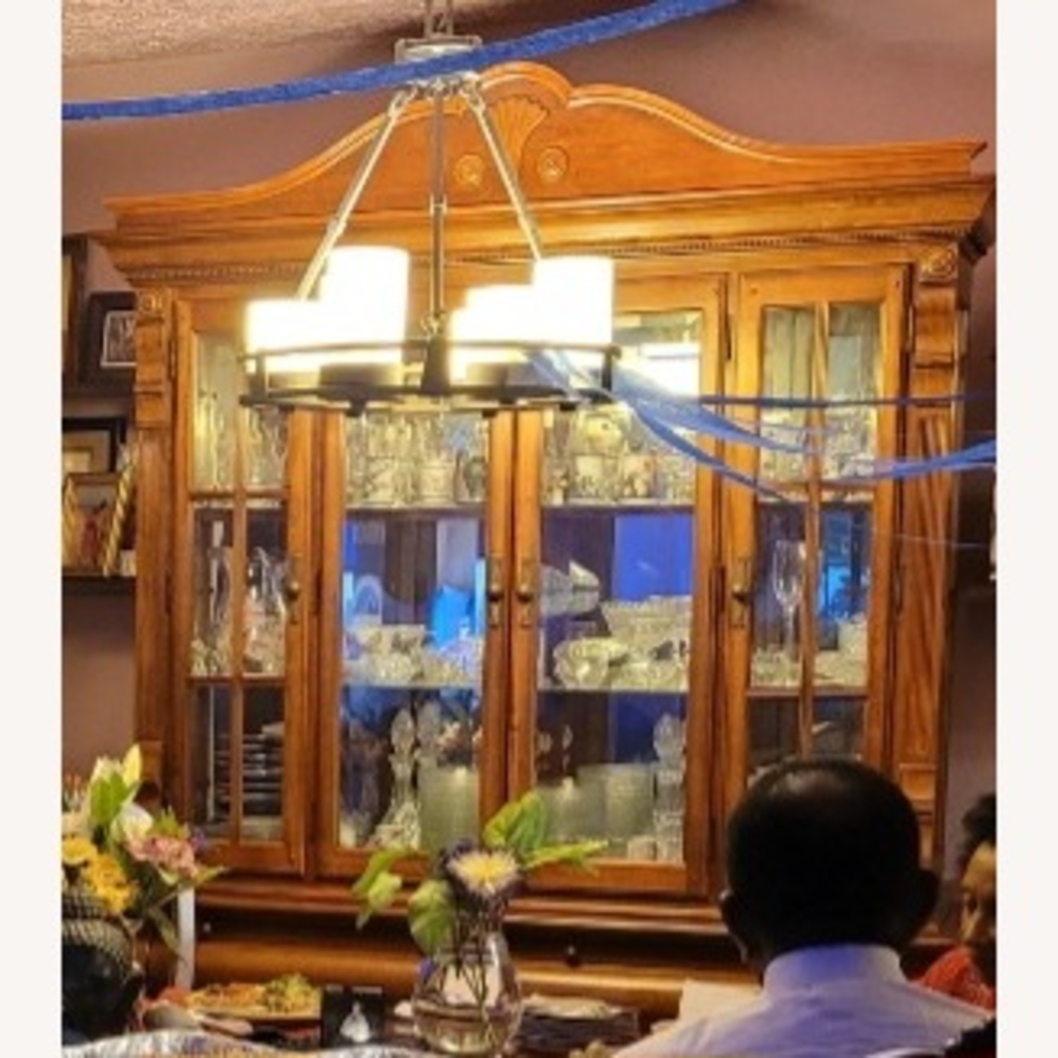 Raymour & Flanigan Dark Brown Wood China Cabinet - image-0