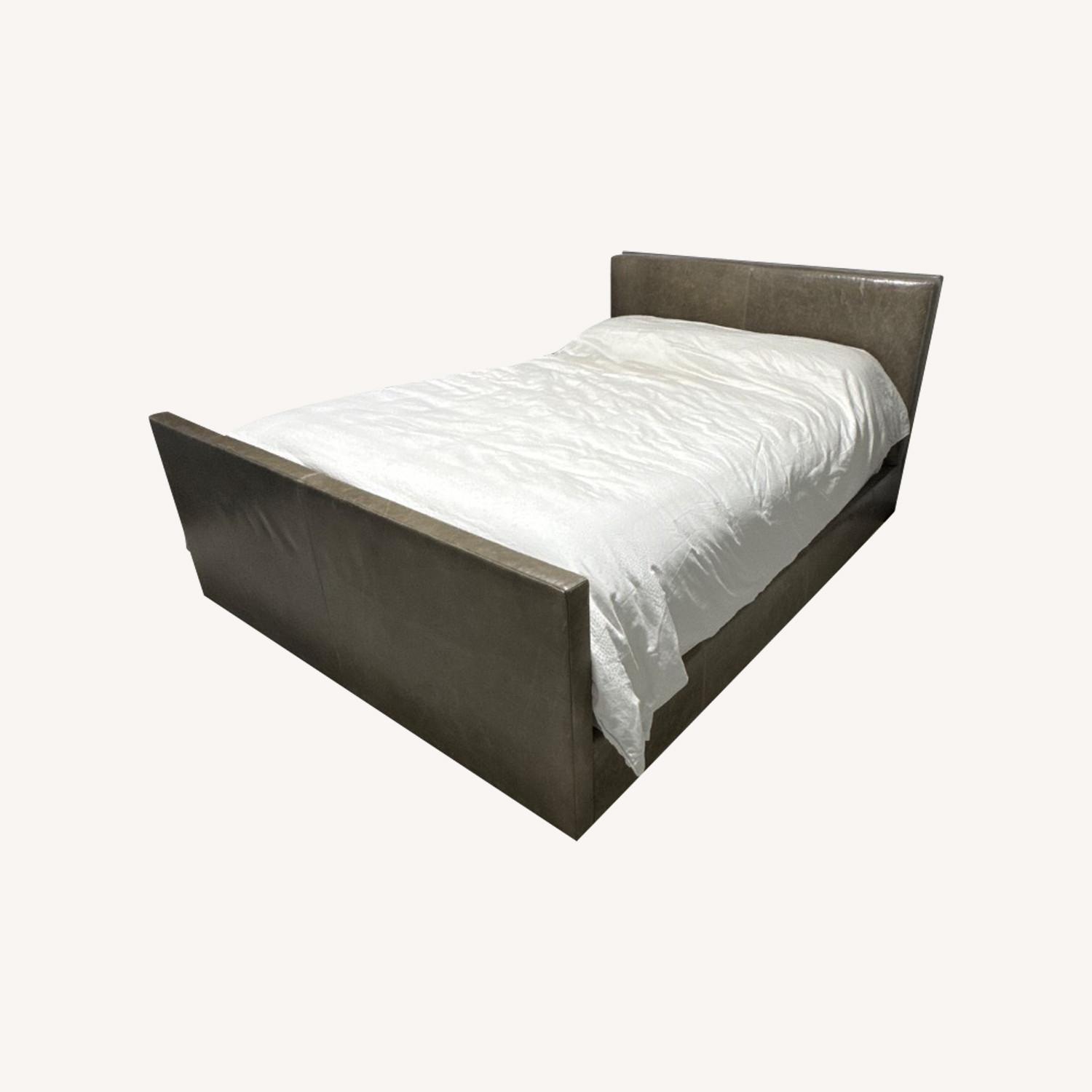 Leather Bed Frame Queen - image-0